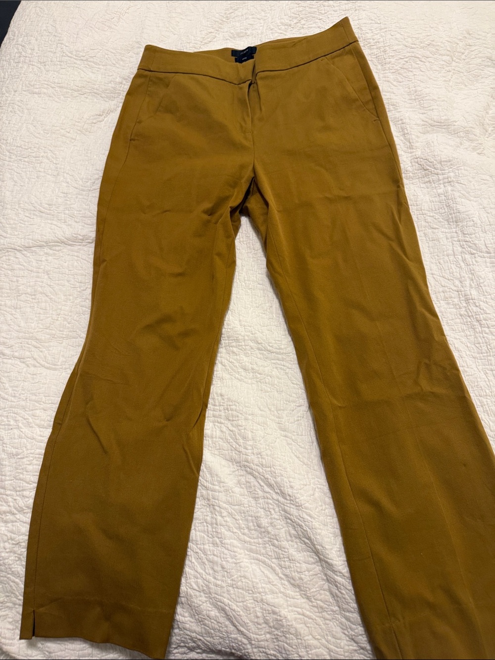 J. Crew Tailored Boot-Cut Pants in Mustard Brown size 6